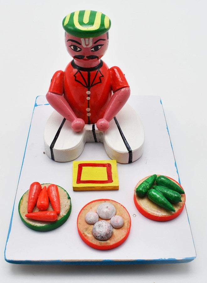 justhandmade Wooden Men Vegetable | Fish Vendor | Golu Bommai | Home Decor Showpiece | Gift (JHMVEN214) - Image 3